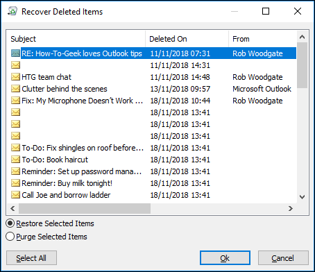 can you recover a deleted folder in outlook