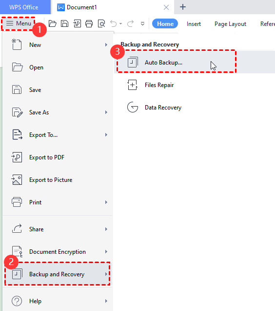 how to recover unsaved wps document