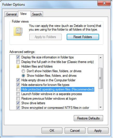 how to recover hidden folder in windows 7