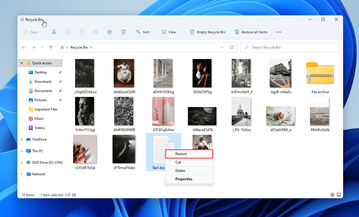 restore deleted files windows 11