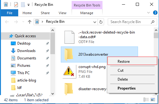 how to recover a deleted folder in Windows 8.1