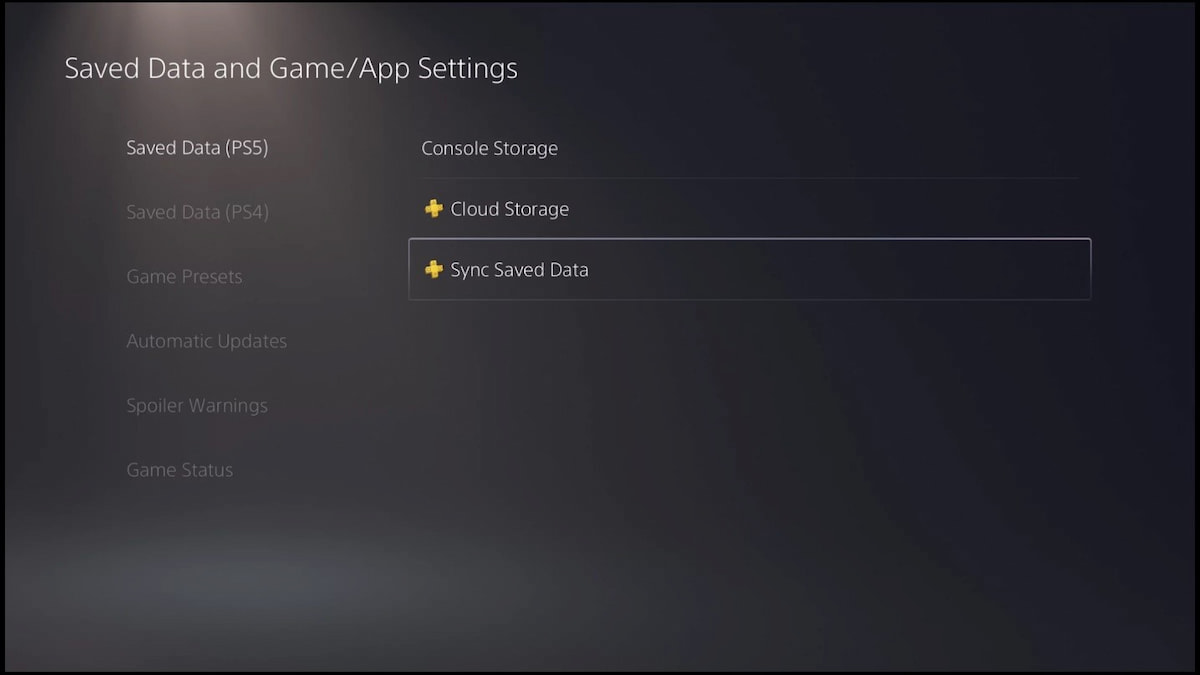 Sync Saved Data ps5