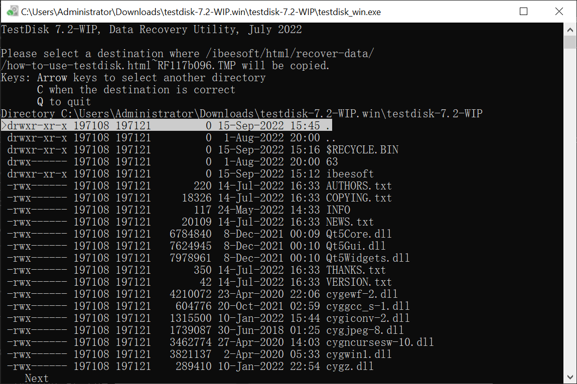 TestDisk save data