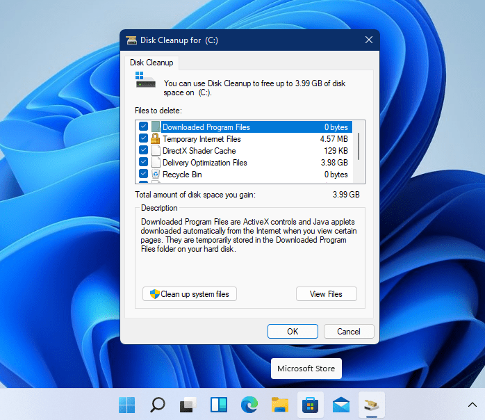 Free Up Storage Space in windows-11