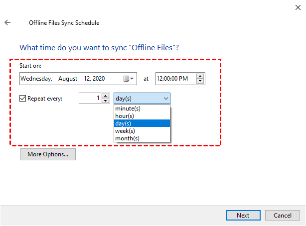 Select Sync Time