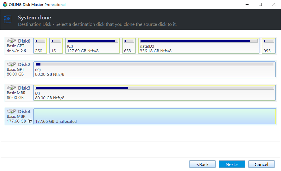 Choose Destination Partition