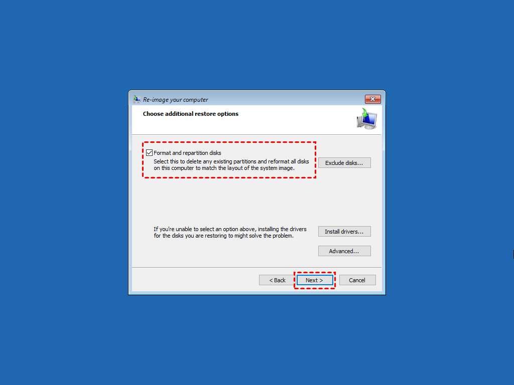 Format Repartition Disks