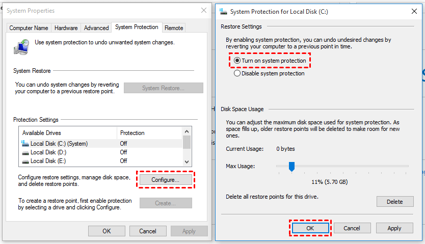 Enable Volume Shadow Copy