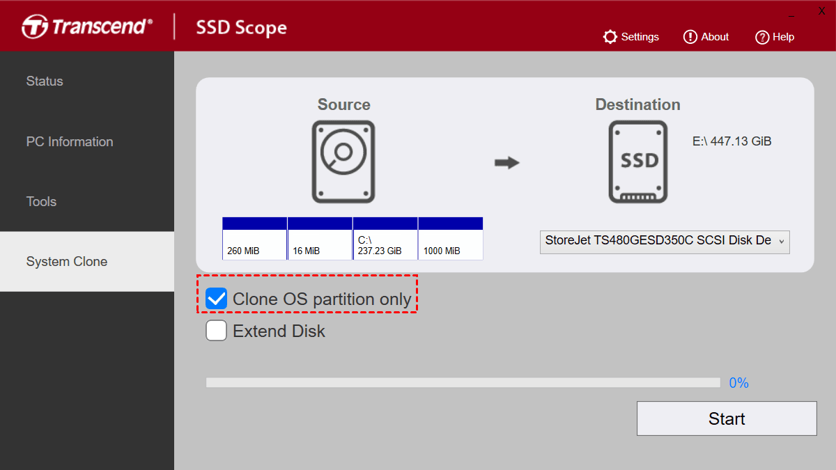 Uncheck Clone OS Partition Only 