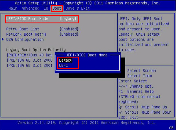 uefi boot mode