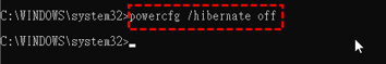 Disable Hibernation Command