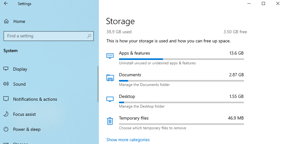 View Hard Drive Space