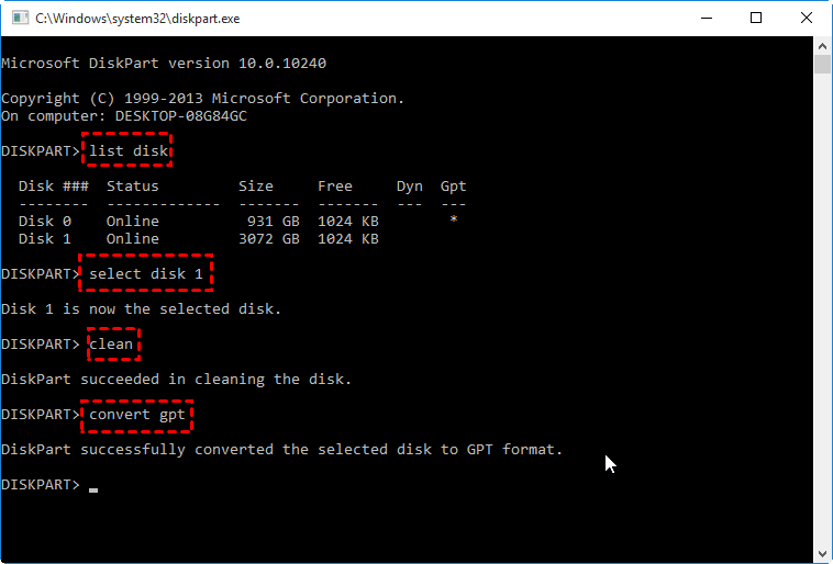 Convert Gpt Cmd Windows 10