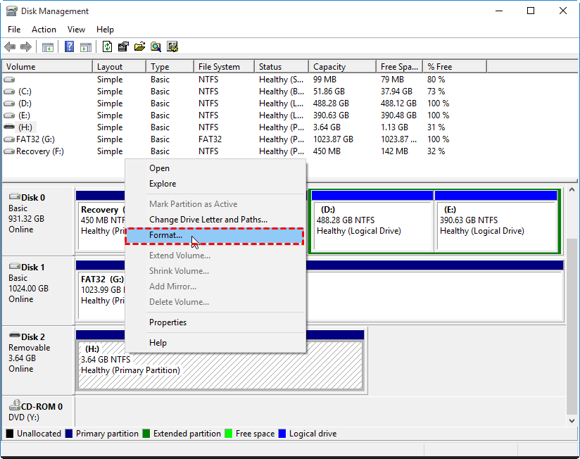 Format Partition To Fat32 Dm