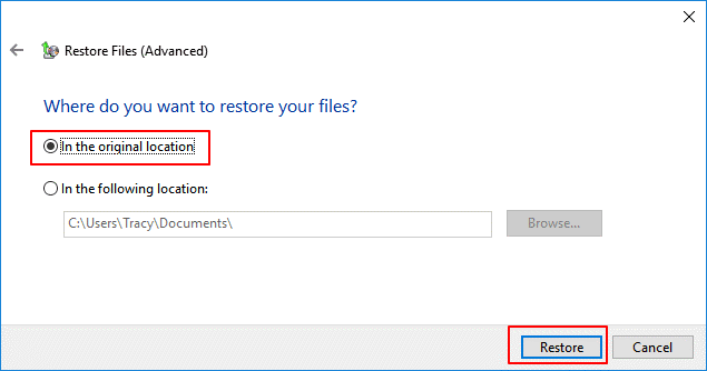 Restore User Profile