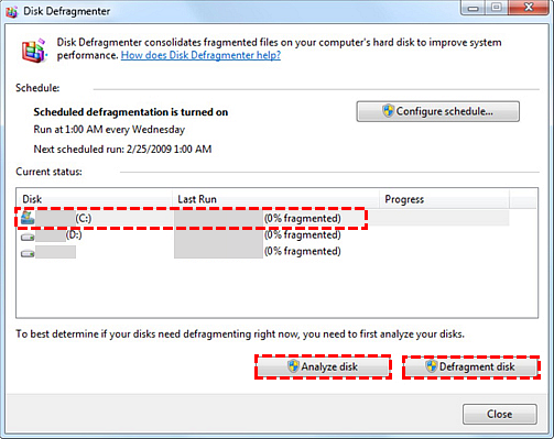 Windows 7 defragmenter