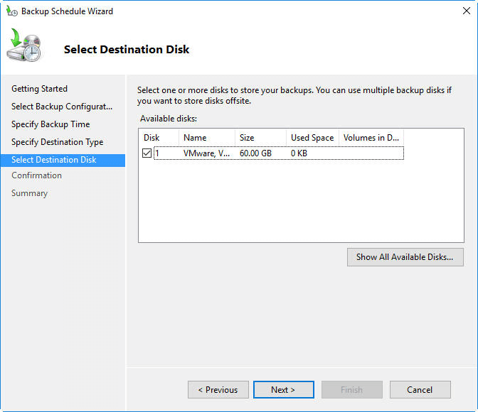 Select Destination Disk