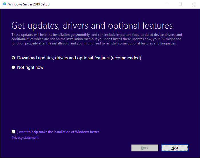 Windows Server 2019 Setup